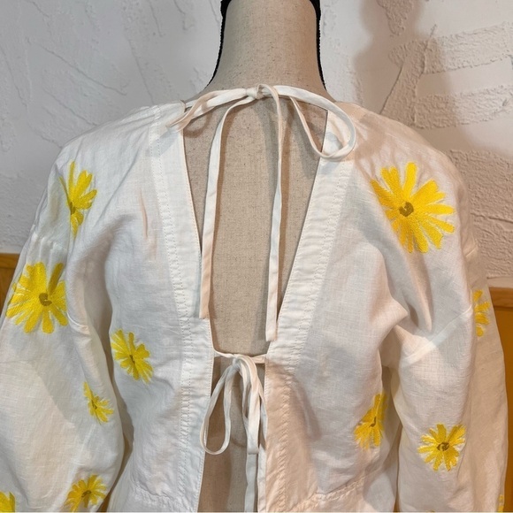 NWT SOMETHING NAVY Revolve Embroidered 3/4 Sleeve Open Back Mini Dress Sz-S - Picture 7 of 10